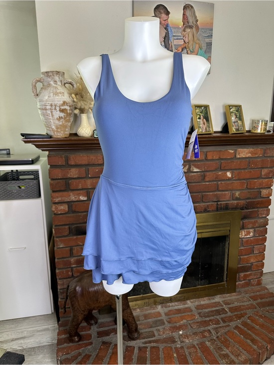 JoyLab Pants - Blue Sleeveless Tiered Skort Dress